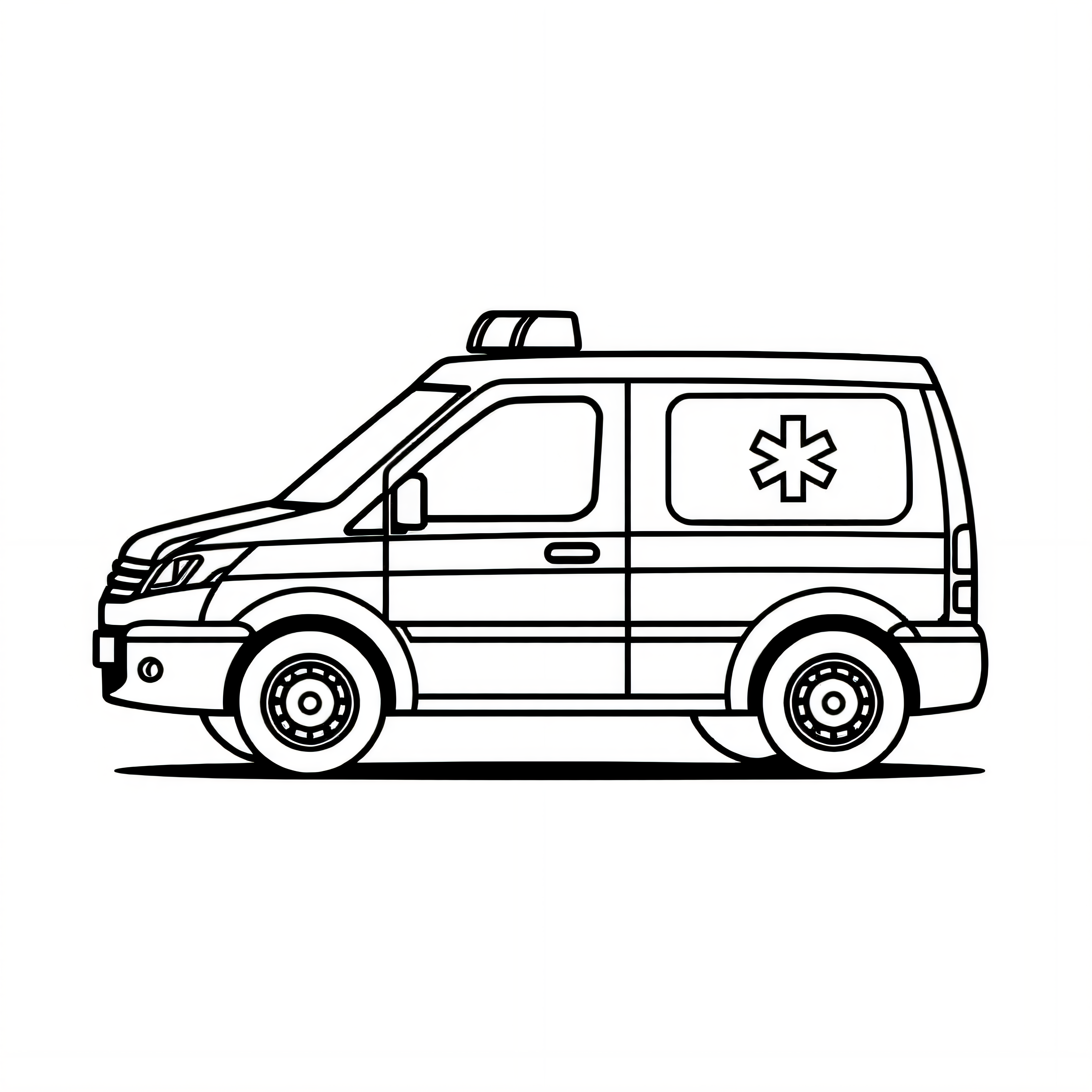 Fire truck and emergency vehicle coloring page for kids