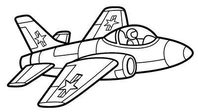 Fighter jet coloring page for kids