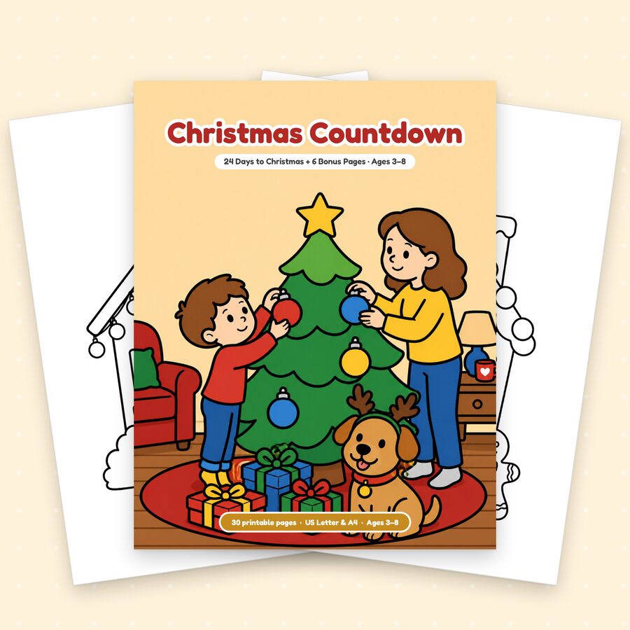 Christmas Countdown coloring book cover