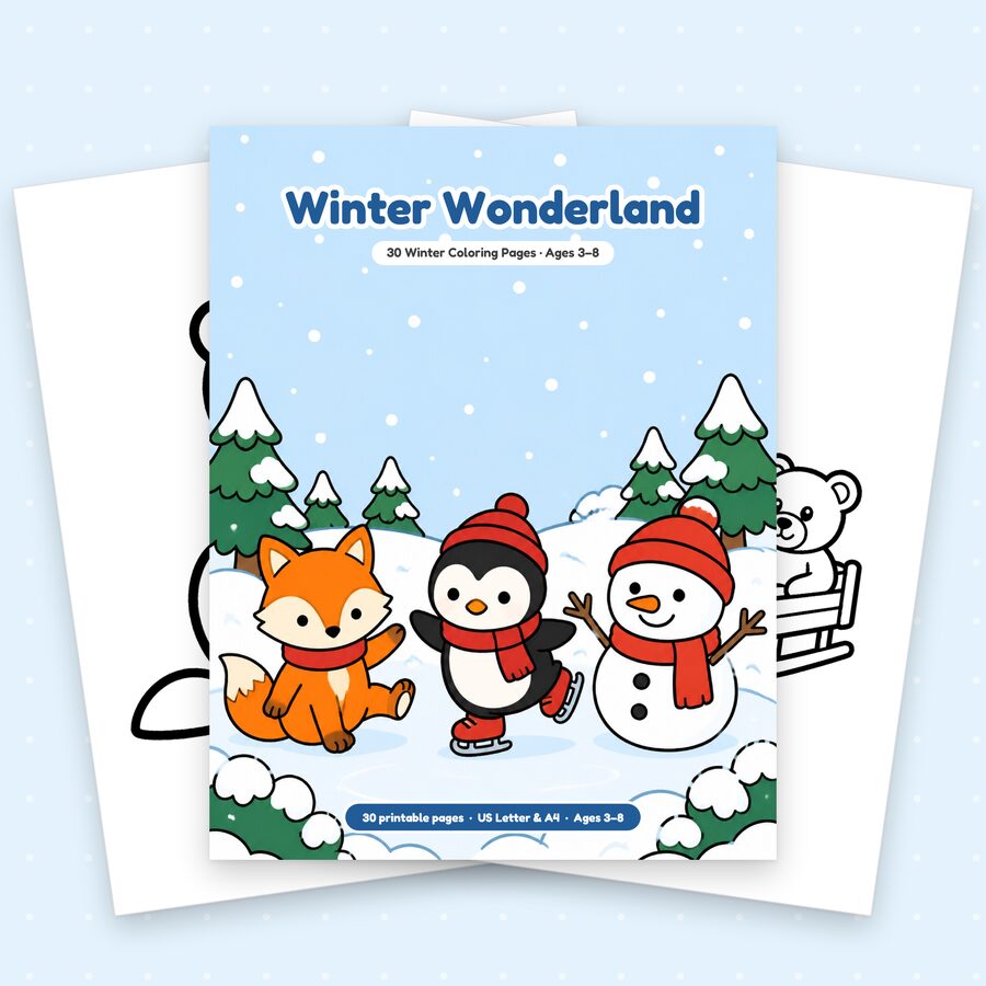 Winter Wonderland coloring book cover